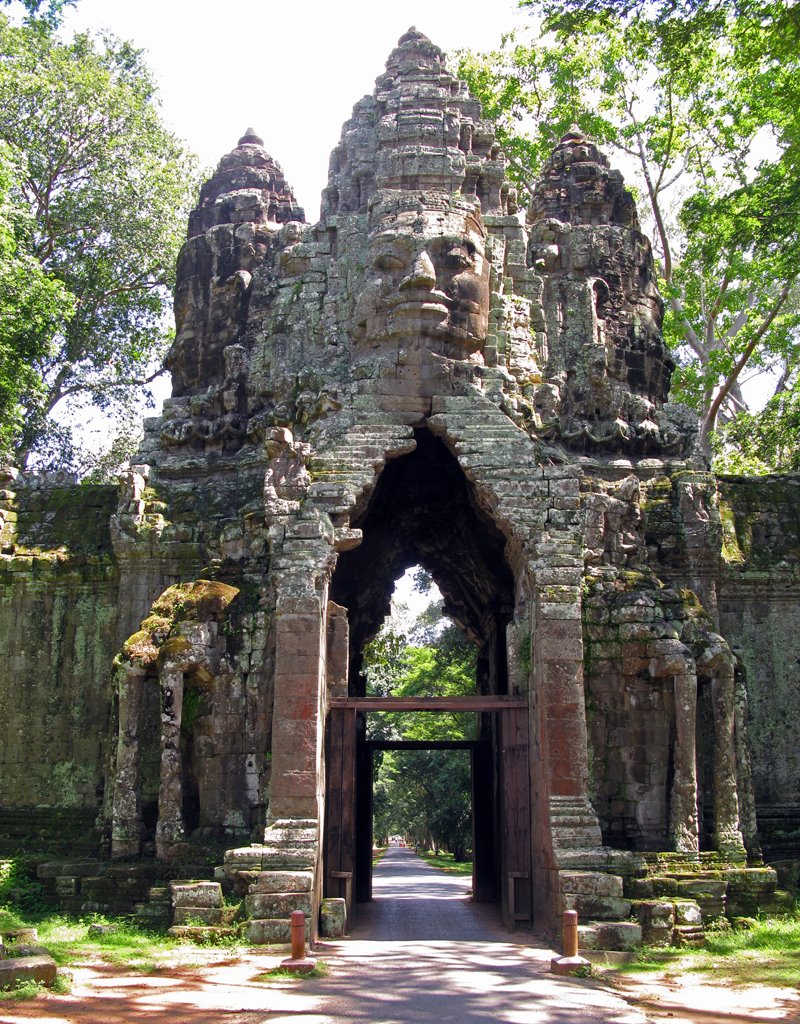 Angkor, Cambodia. North Gate entering Angkor Thom. by Eivind Friedricksen