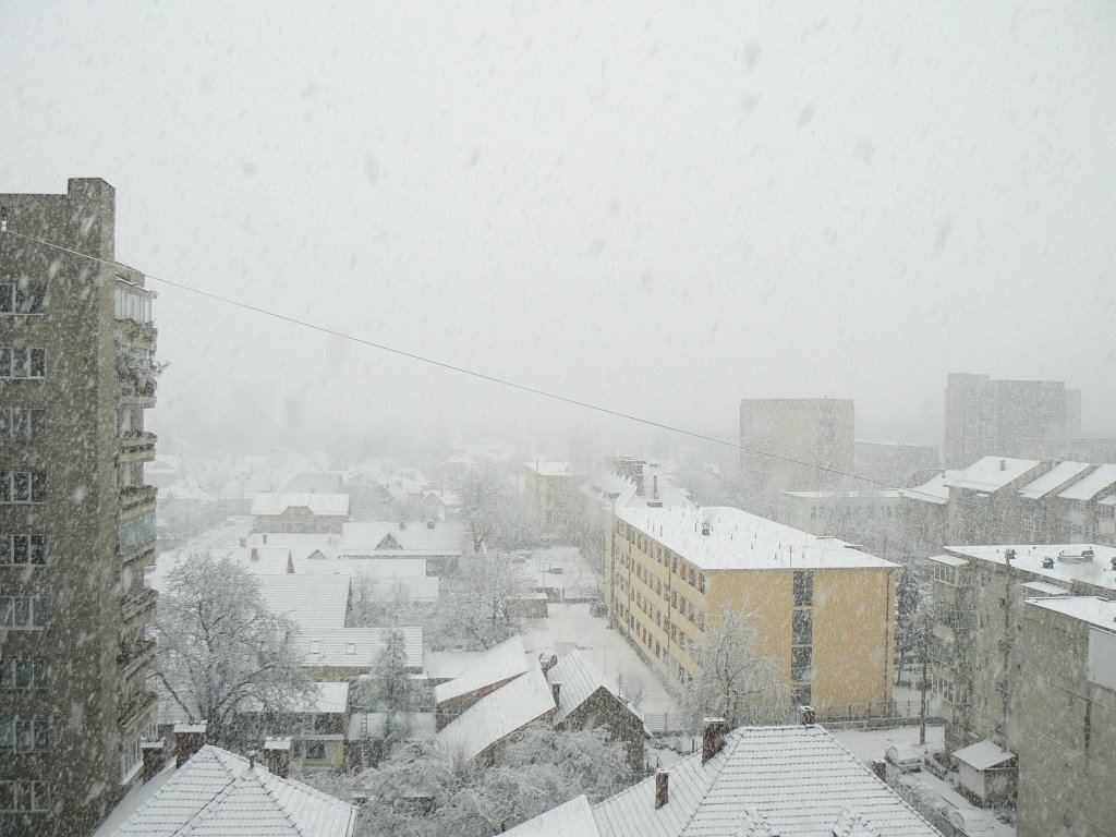 Iarna,vedere de pe Calea Bucuresti 50 by Dan Vulpe