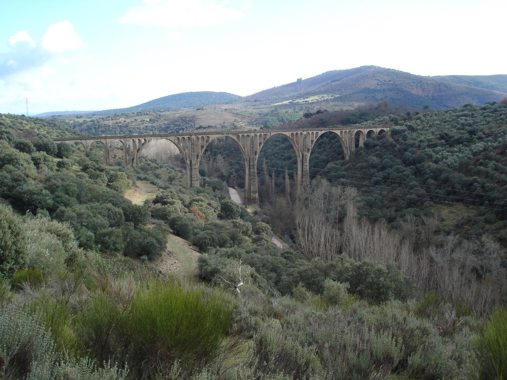 Guadalupe, vista del viaducto desde San Bartolo. by Manuel Plaza Morillo