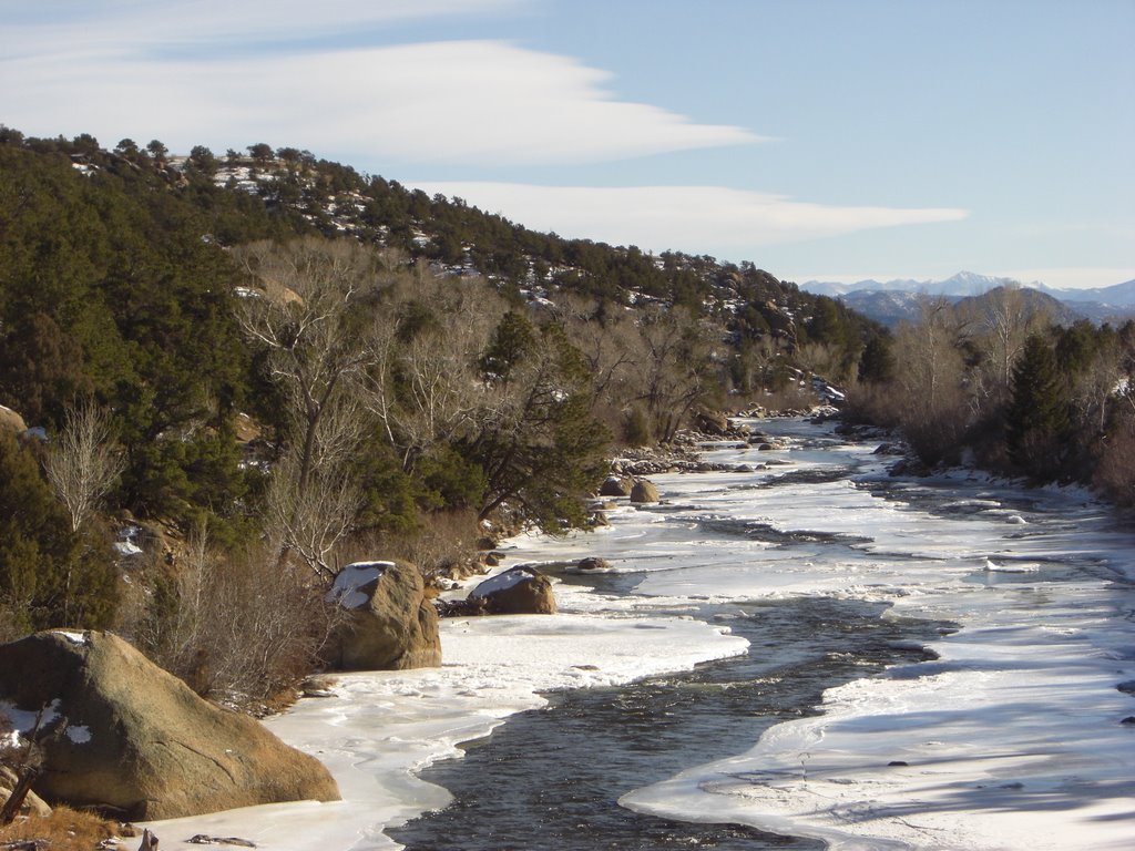 Frozen Arkansas River by Todd Stahlecker