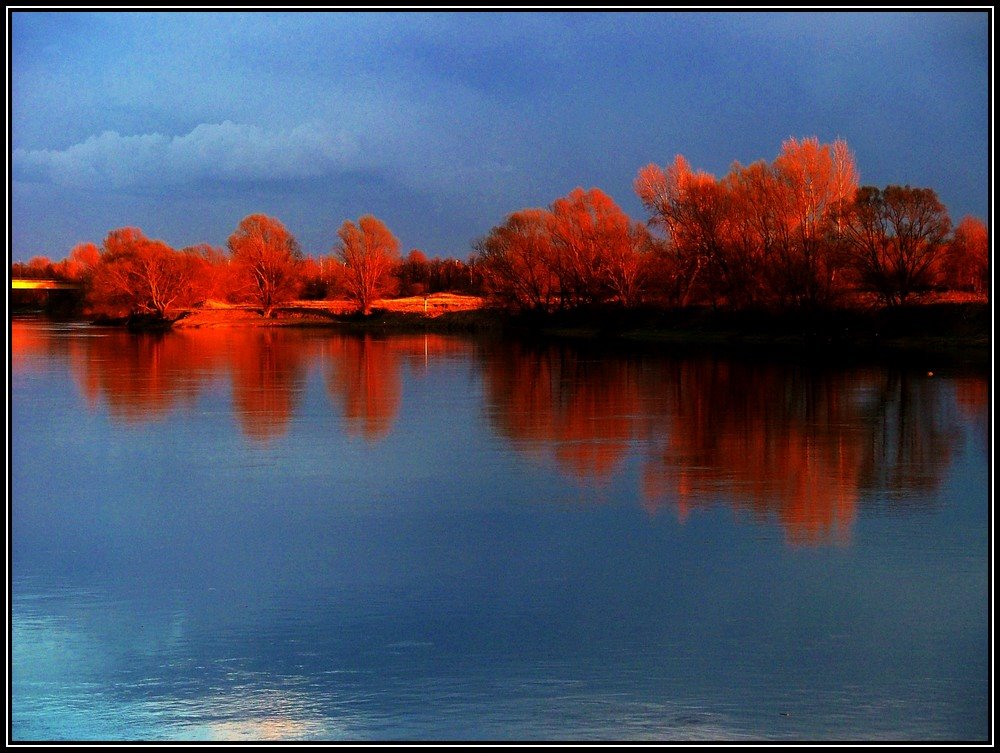 "Naplemente a drávánál" / Sunset on the River by B.Csortos