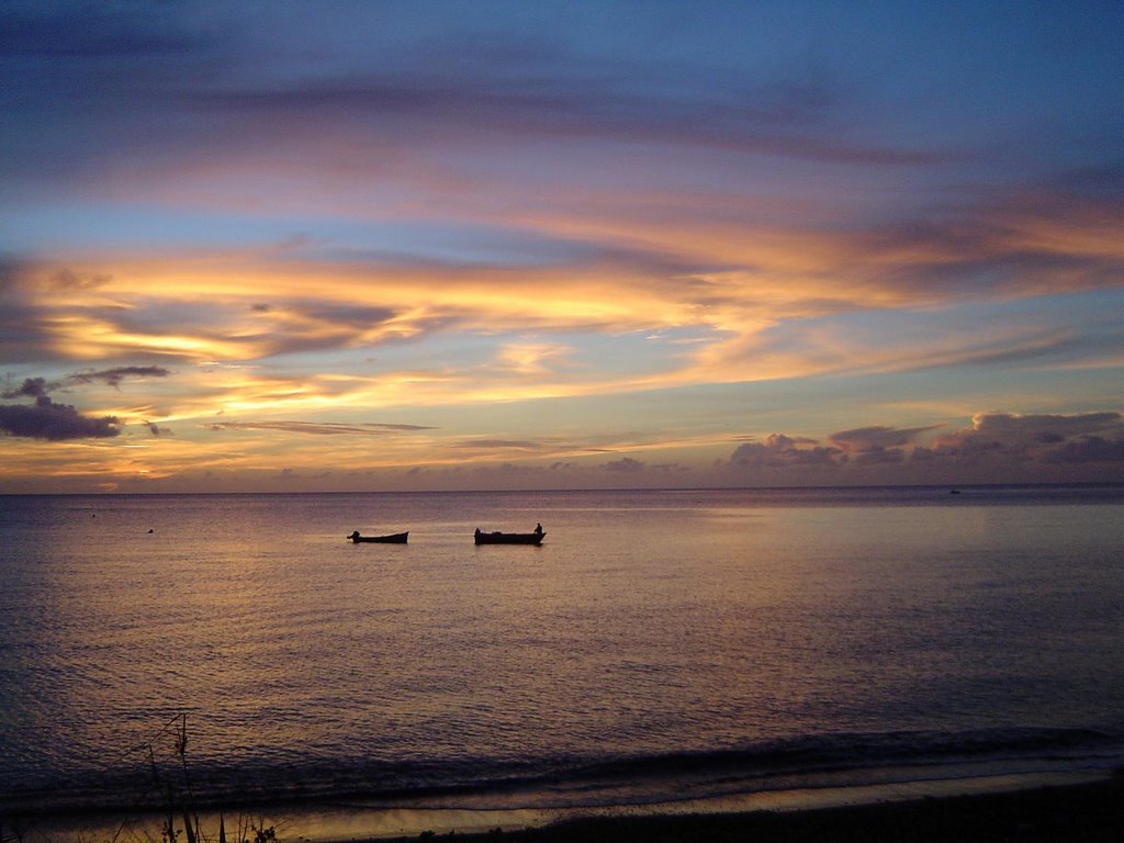 Caribean Sean on sunset from beach of St Pierre by MangousTTE