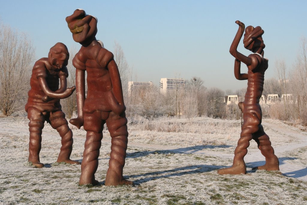 Statue-group called 'De Ontmoeting'; Griftpark Utrecht. by Carl030nl