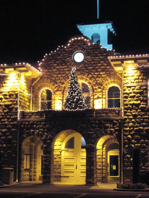 Sonoma City Hall Christmas 08 CA USA by Martin Bildstein