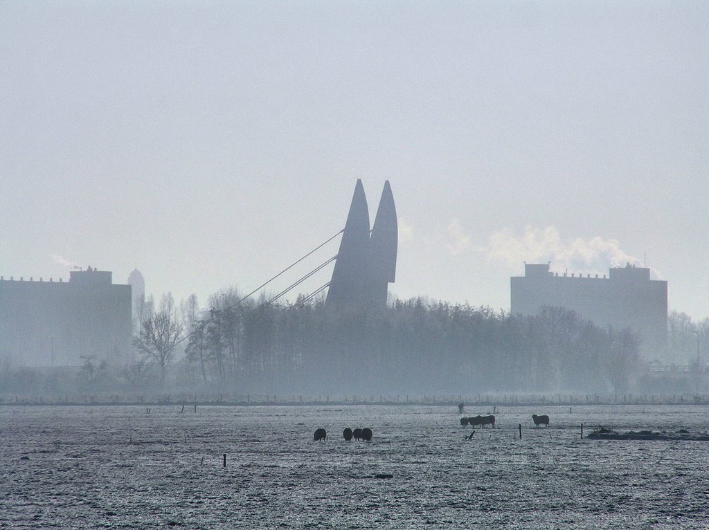 Winter 2009, Mastenbroeker bridge by schiphol