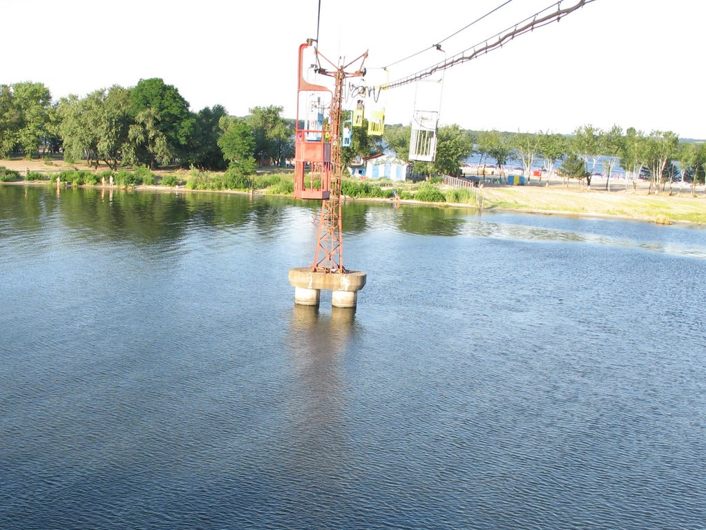 Cableway to island by Alexander Zhidkov