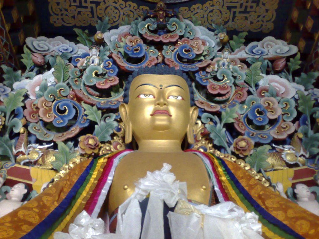 The Buddha in the Royal Bhutanese Tempel in Boudhgaya by Toreld