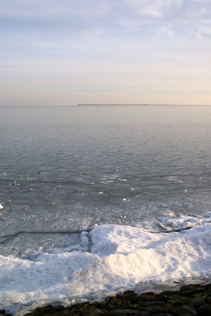 Ice covered Markermeer by Simone Kok