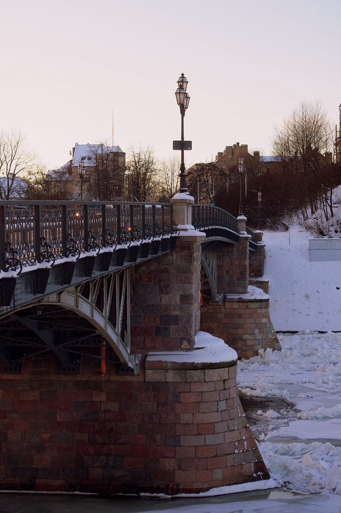 LITHUANIA -Vilnius.Winter. Old Zverynas bridge over the river Neris ... by DaiwWa -iene