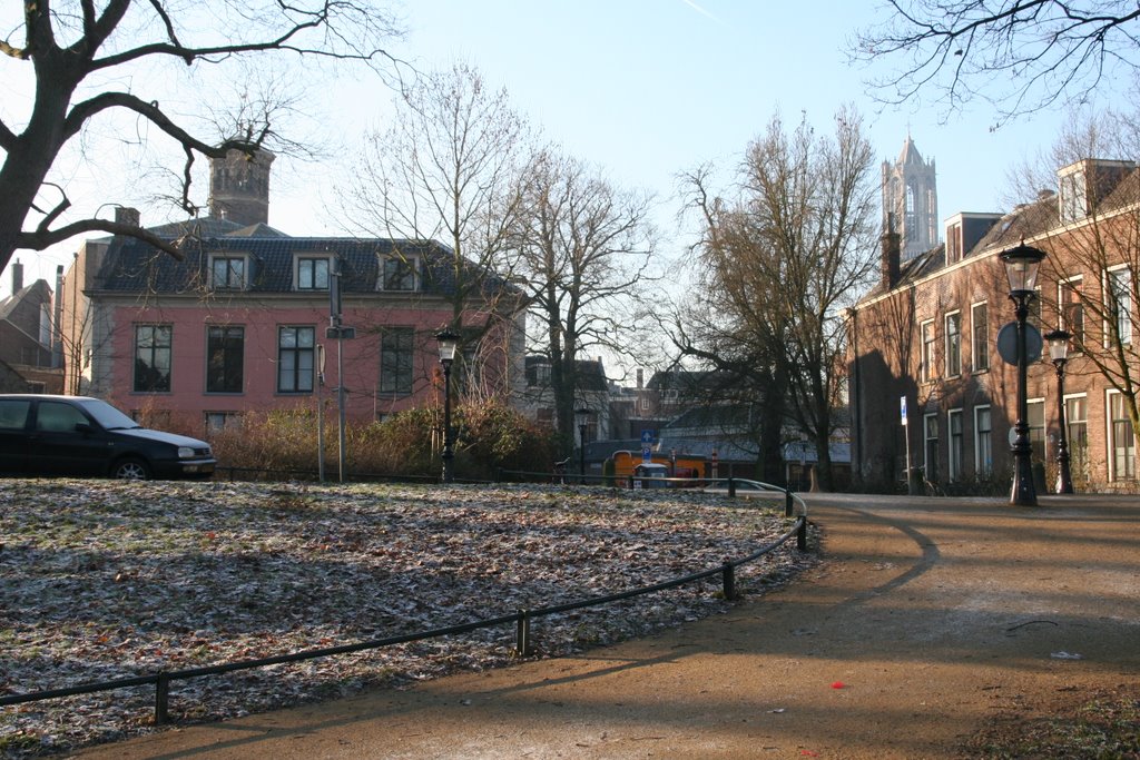 Domtoren en Kromme Nieuwegracht vanuit het Hïeronymusplantsoen by Carl030nl