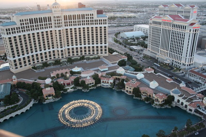 The Bellagio Hotel Casino seen from Eiffel Tower Las Vegas Strip, NV by Damon Easley