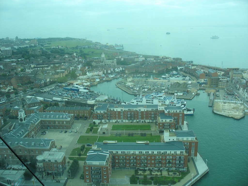 S E View from Spinnaker Tower, Portsmouth by H T W Gay