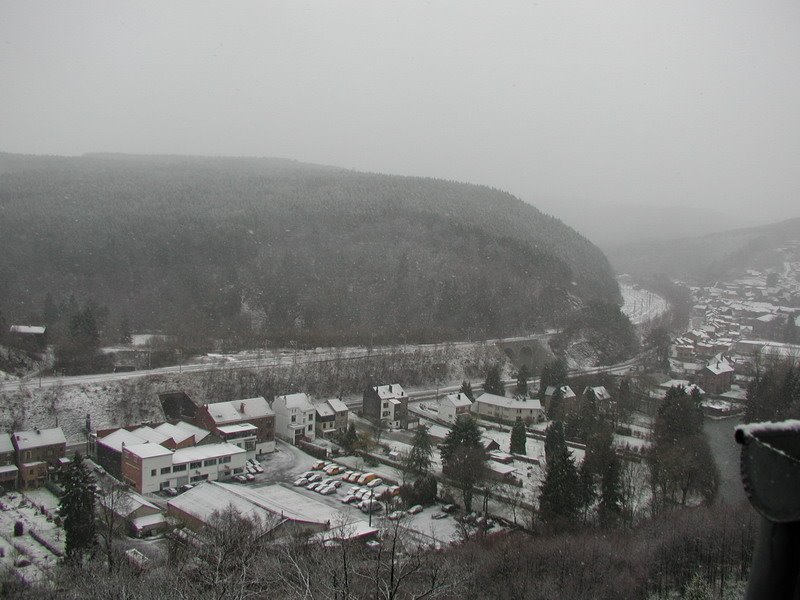 Trois-Ponts in winter, seen from a hotel above by HansRG