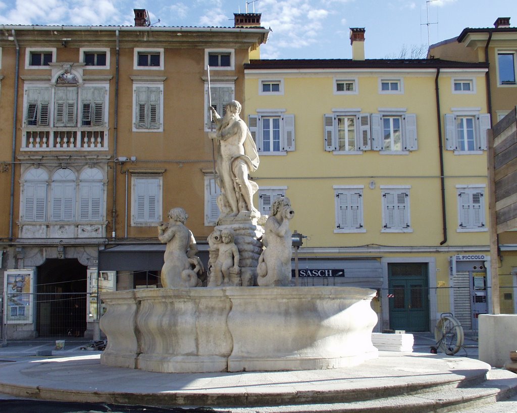 Gorizia.La fontana Pagassi (Il Nettuno) by Luigi Grusovin