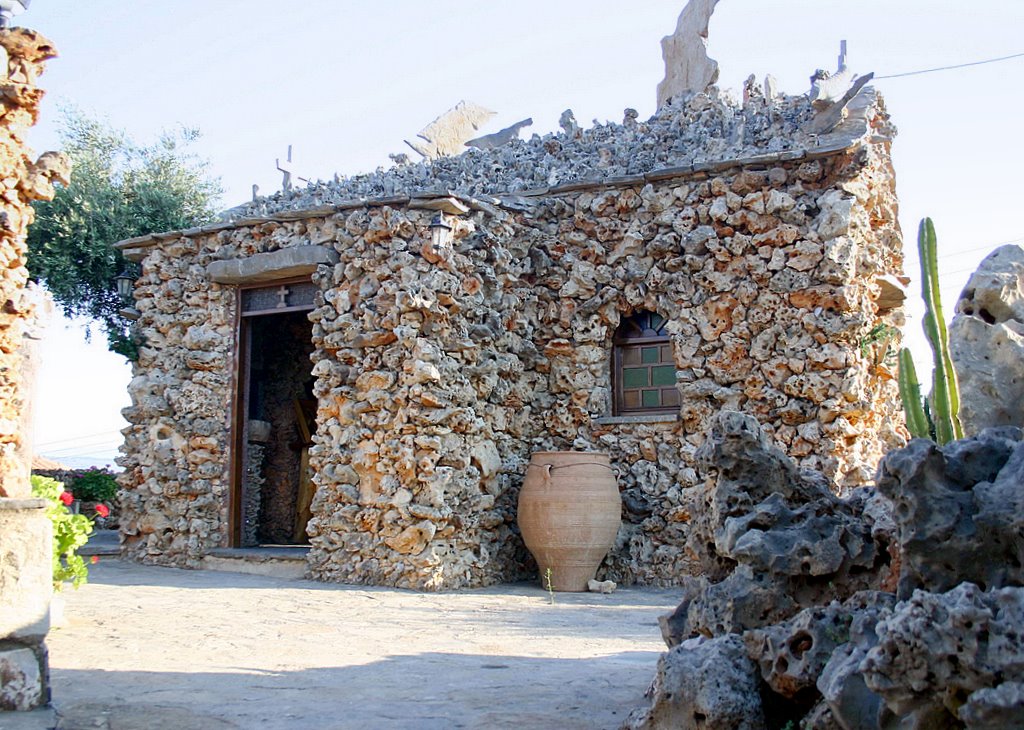 Koumos taverna, Chapel, Kalives by Murray Geddes