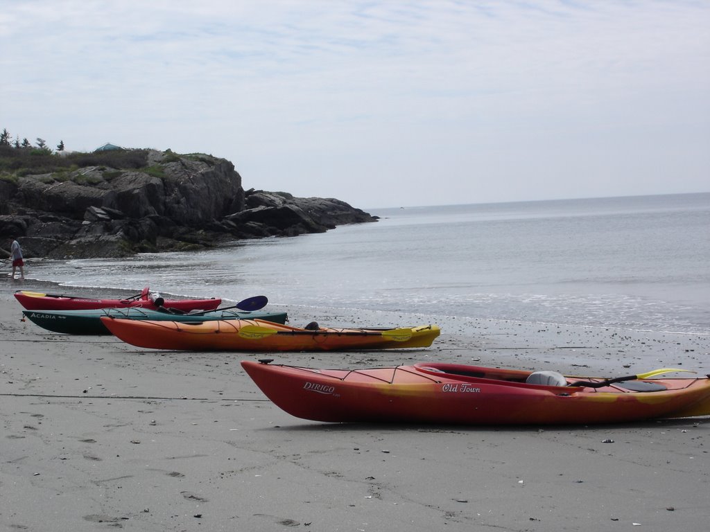 Kayaks on Sand Dune Beach by Ford.Prefect.H2G2