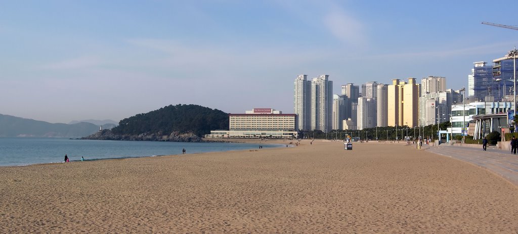 Haeundae Beach & Westin Choson Hotel In The Distance by Damien Gabrielson