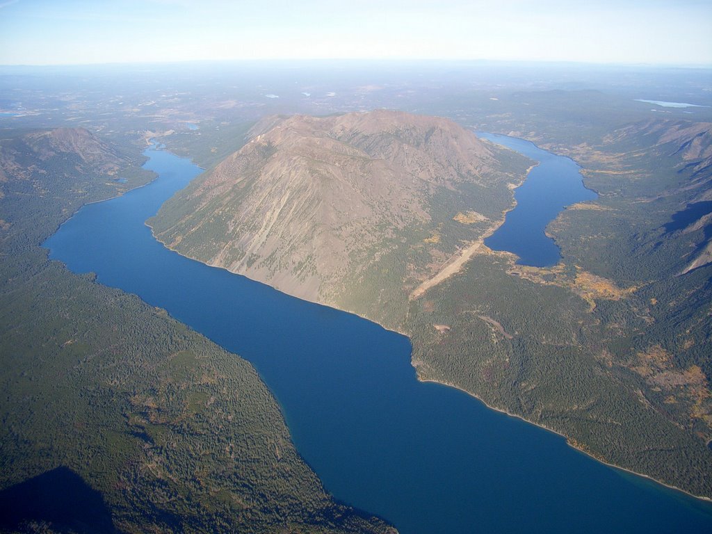 Chilko and Tsuniah Lakes from the air by randallg