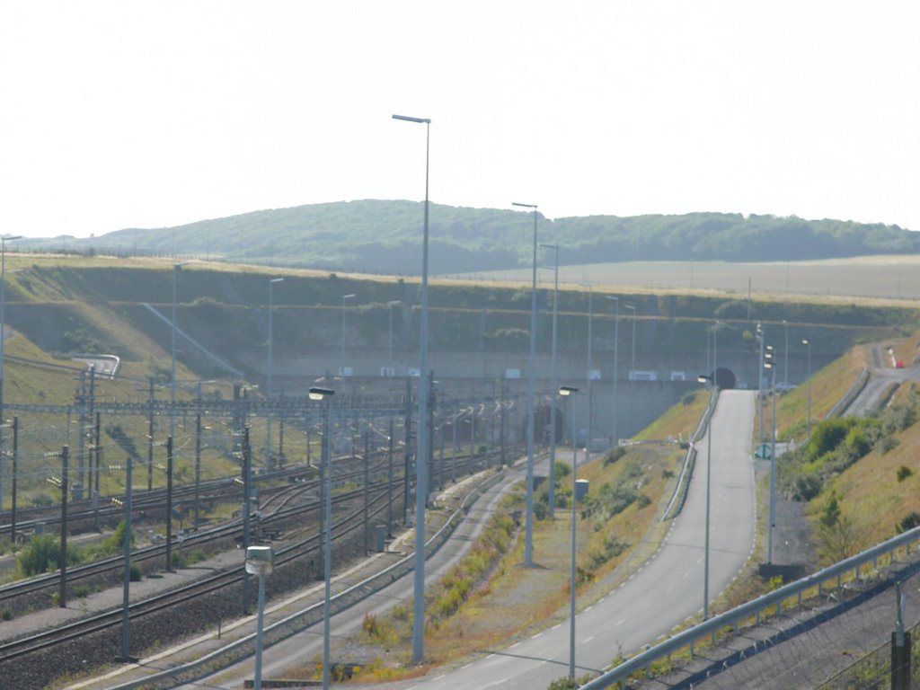 Entrance of the "Eurotunnel", Coquelles, France by Gancho Todorov