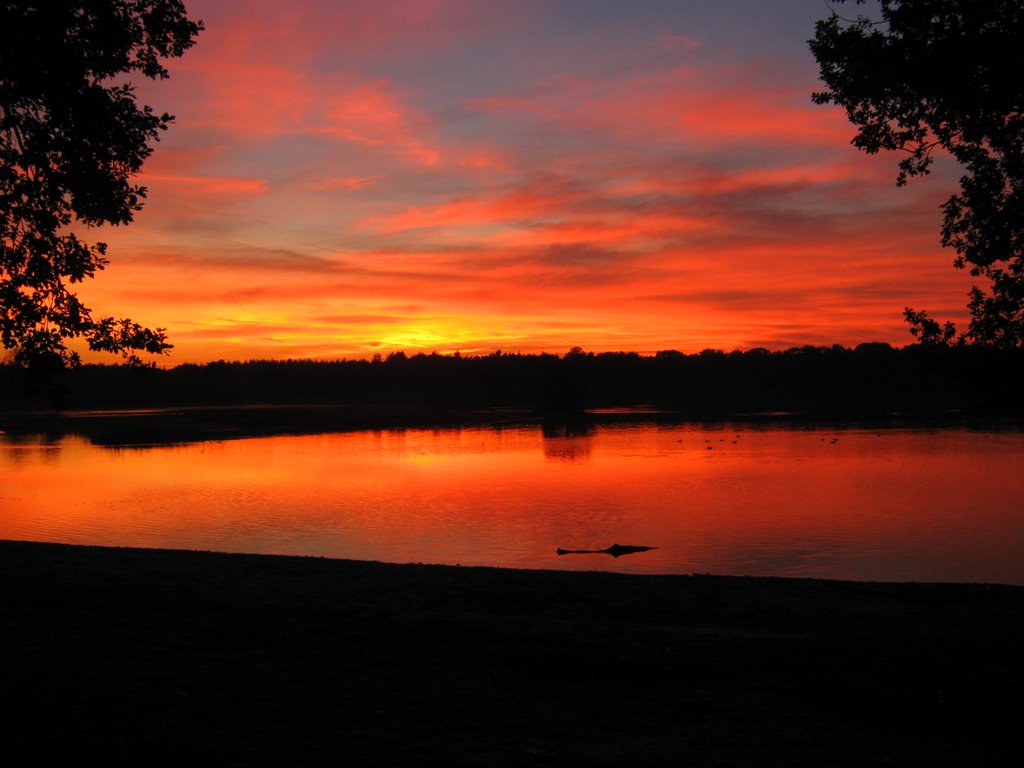 Avondrood op het Vessems Ven. Red Sunset at het Vessems Pond (10-10-2008) by DB1207