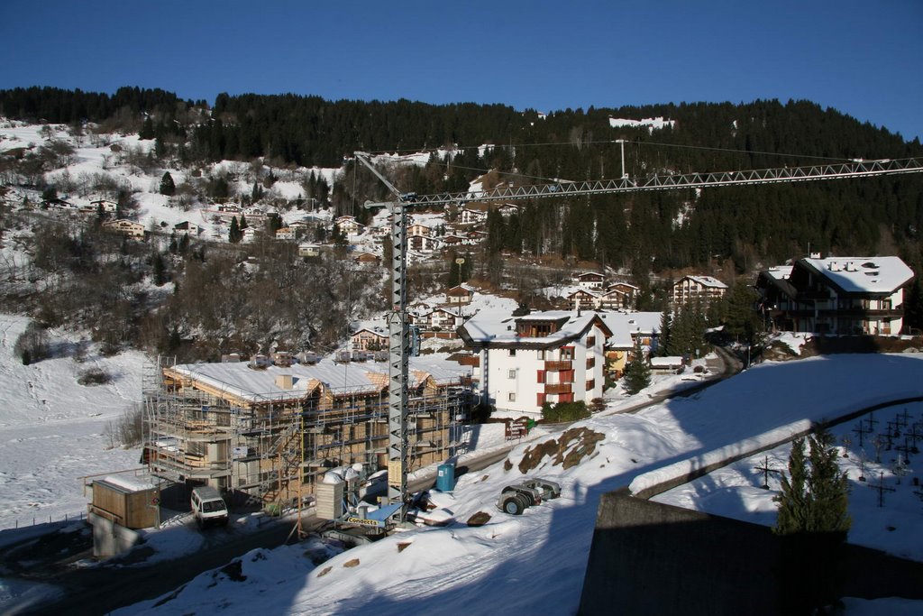 Sicht auf Laax von Kirche by Samuel Fausch