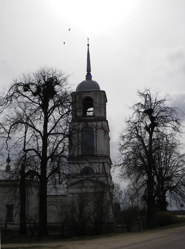 Church in spring by Adrov Yuri