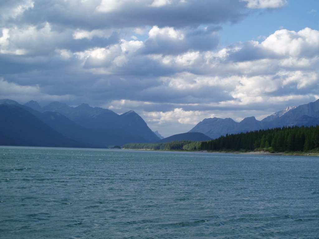 Lower Kananaskis Lake looking out on Mt. Invincible by TBirdriver