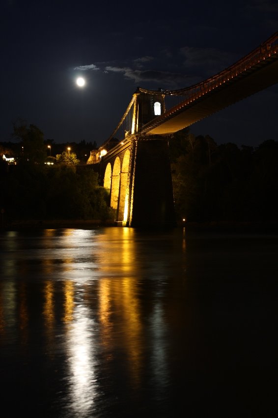 Menai Bridge by Night by Jacek Wojcik