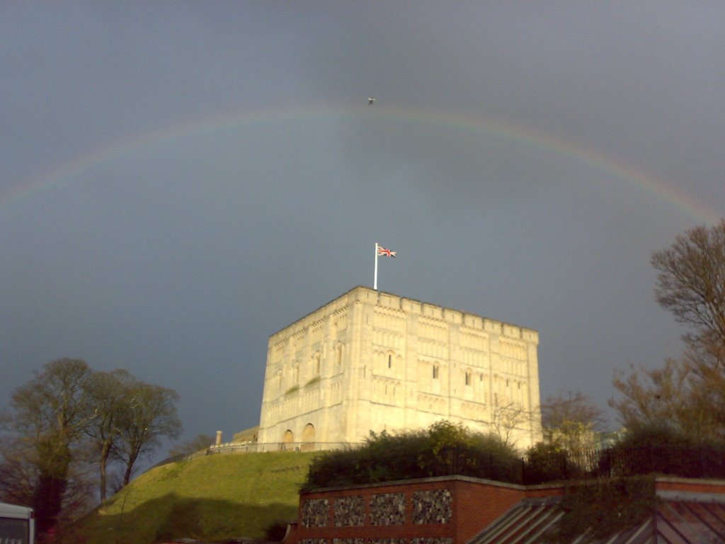 Rainbow over norwich castle by rutheglen