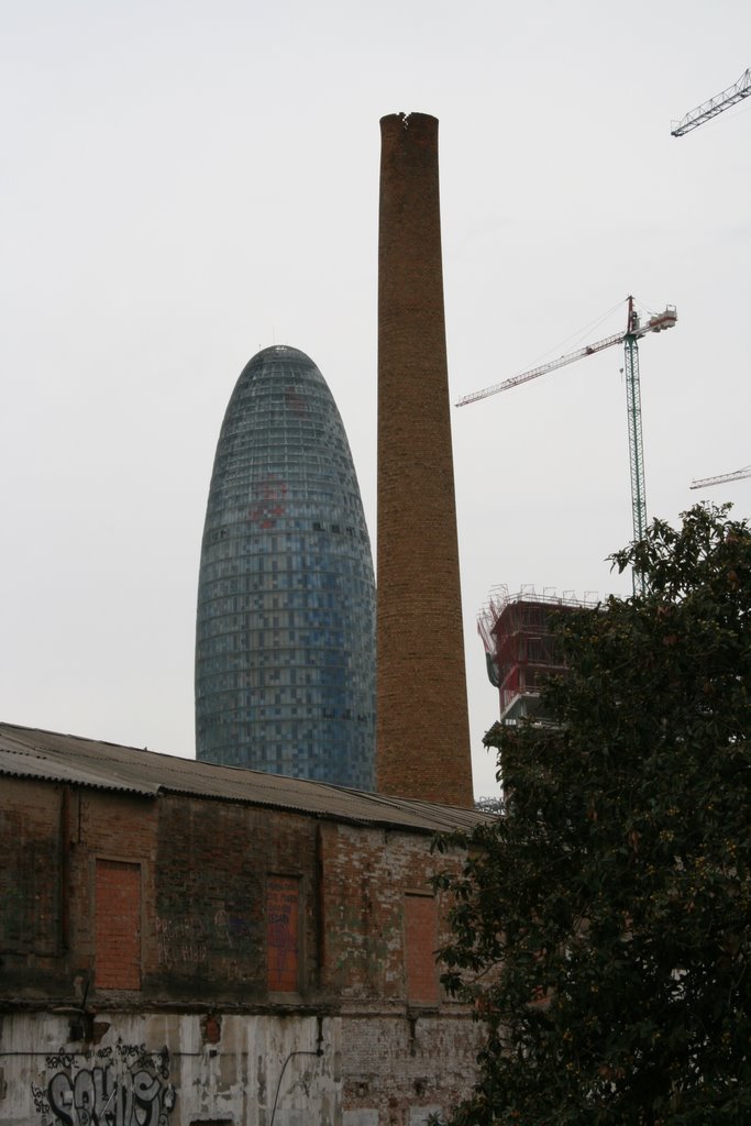 Agbar tower and factory chimney by afrigeri