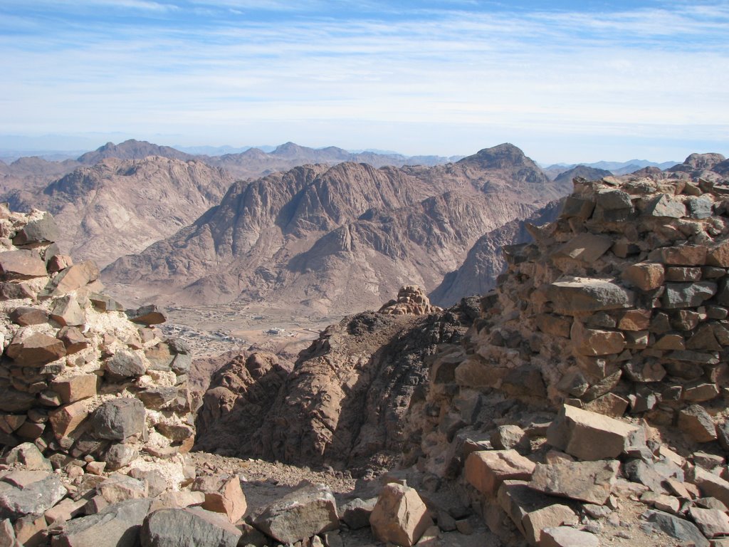 EGYPT, SINAI: Mount Moses seen from a window in the ruins of Abbas Pasha palace by Ashraf Nassef