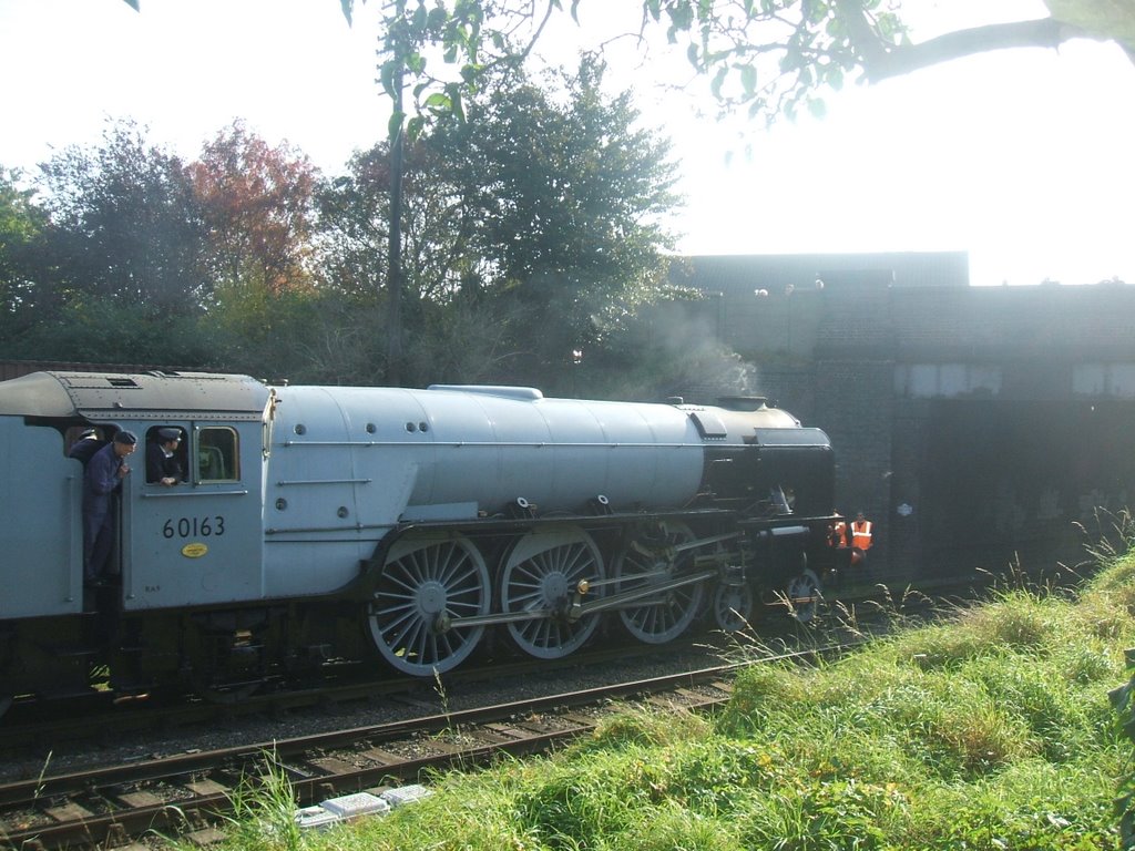 Peppercorn 8P6F 4-6-2 A1 Pacific No 60163, Leaving Loughborough Great Central Station. by Charles James