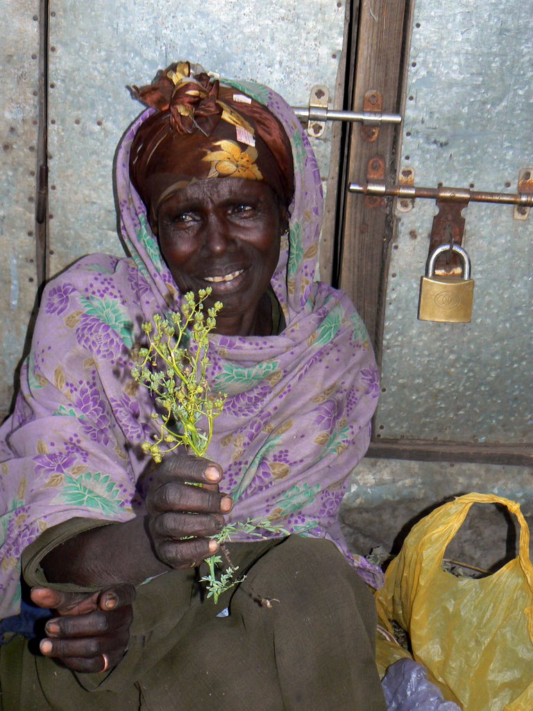 Saleswoman at the mercato of Addis Abeba, Ethiopia by mart van der niet