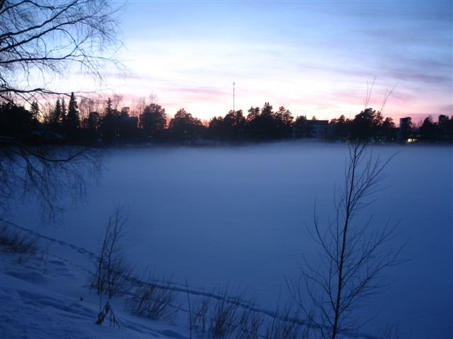 Misty evening in Sotkamo, Finland by slkbruuno