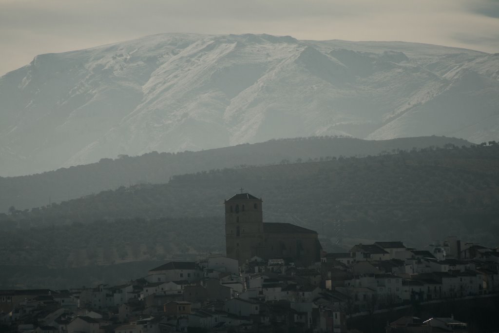 Alhama de Granada y Sierra de Almijara al fondo by Juan Jiménez Pintor