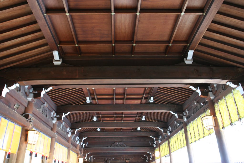 The corridor ceiling of Honden（the main shrine） by Naoki Miyoshi