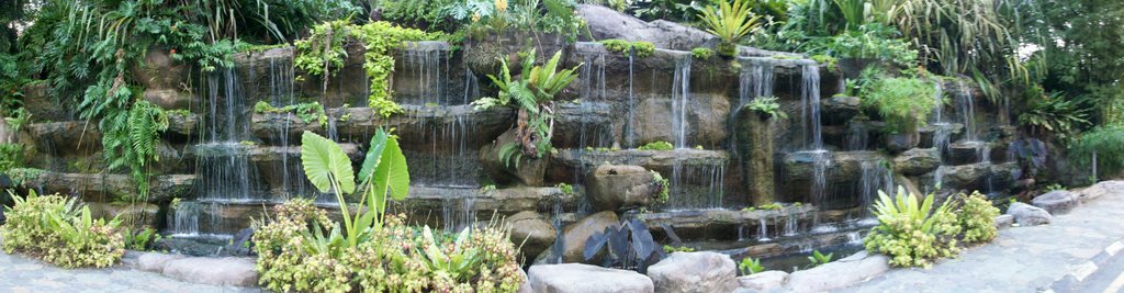 Panorama of Water Cascade in Perdana Lake Garden, Kuala Lumpur by Arash Toudeshki