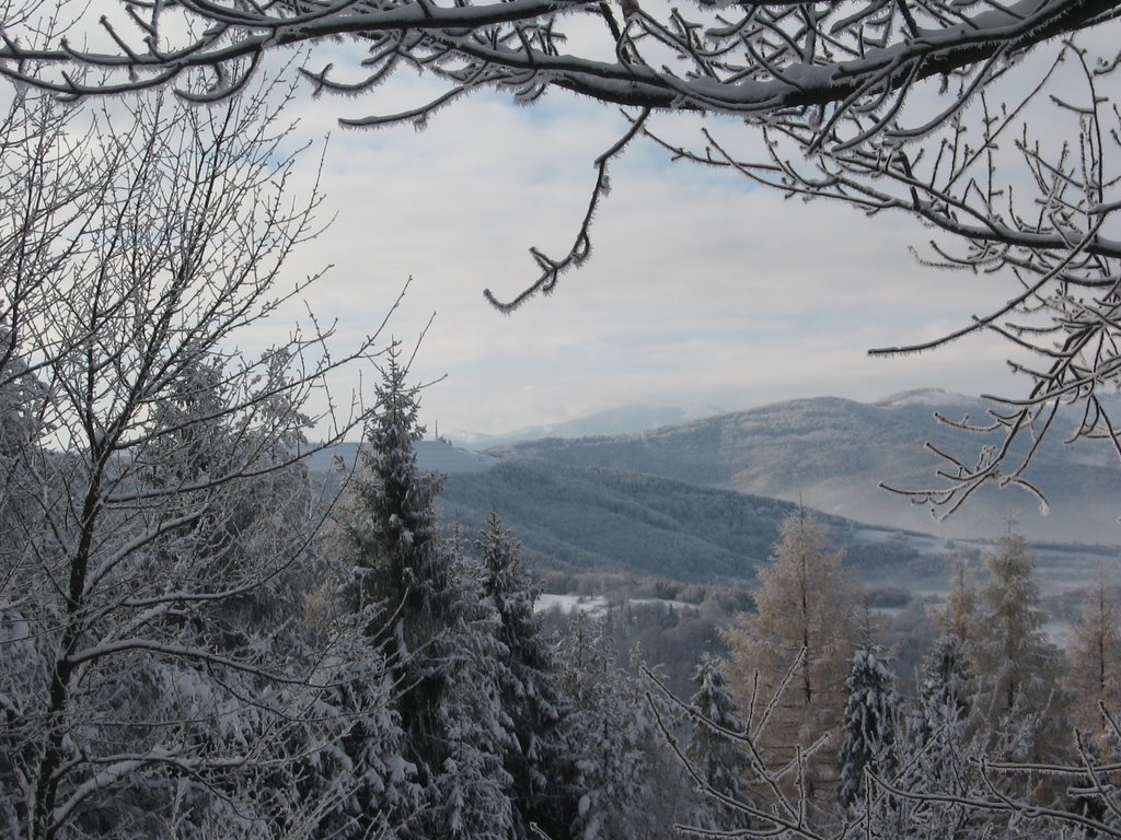 Zimowy widok na Żar by Wanda Wadowska-Powroźnik