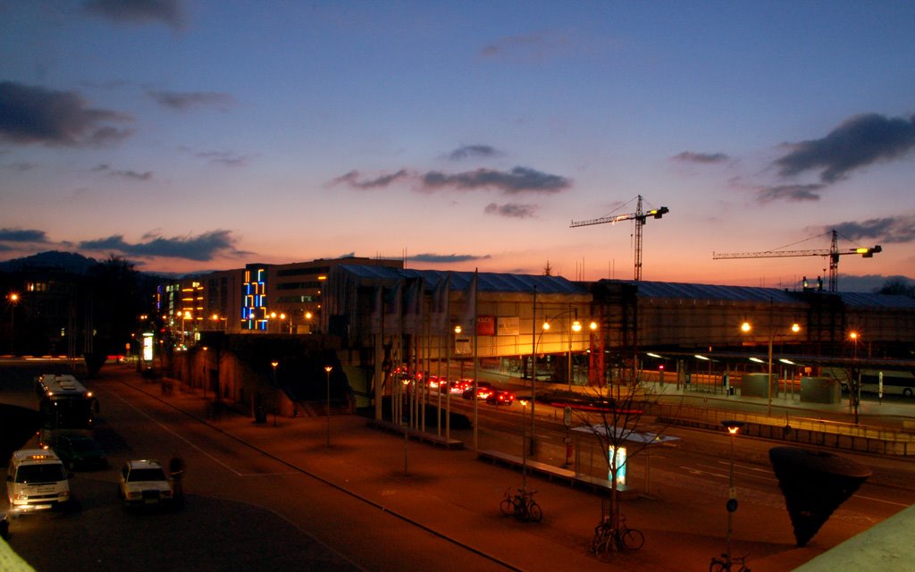 Freiburg. Innenstadt. Sunset over the Stühlinger Brücke :) by ®mene