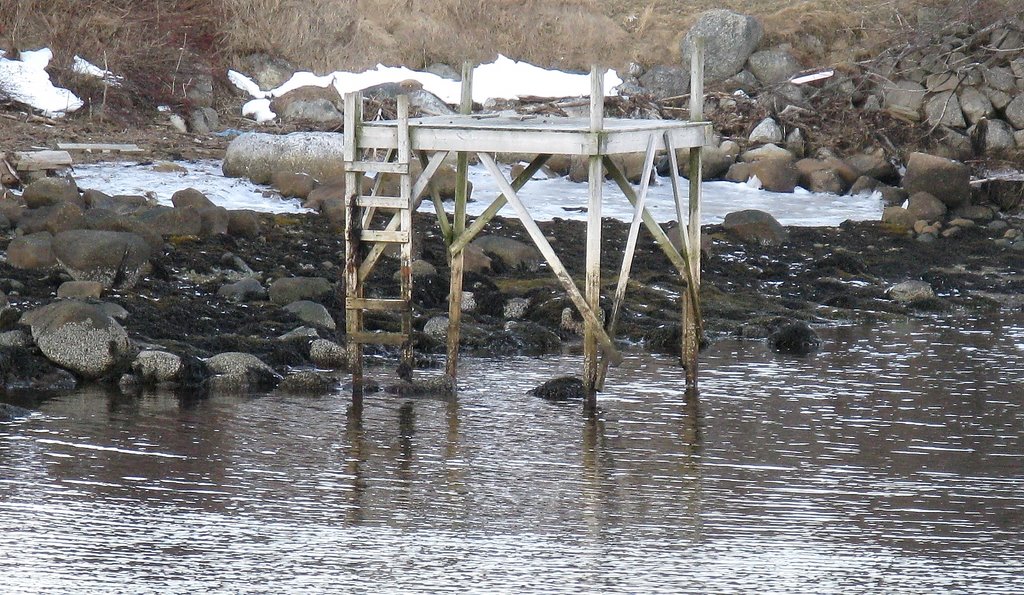 Black Point, Nova Scotia - An access staging along the shoreline of the "Puddle" by jonfromnsca