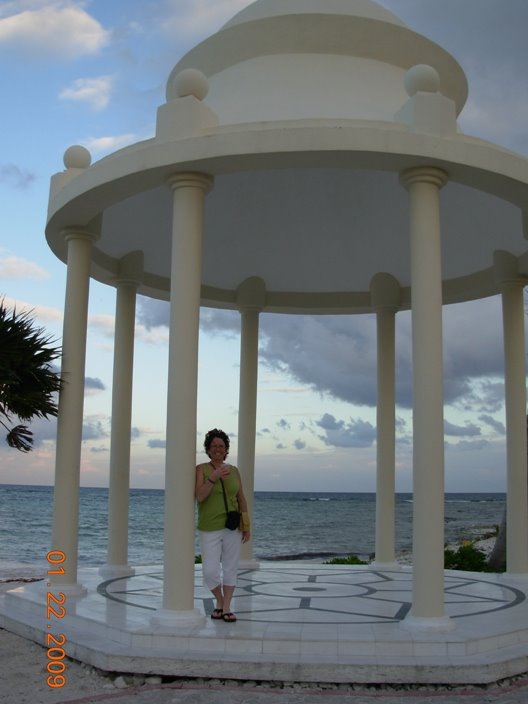 My bride, in the wedding gazebo at dusk. by GreenthumbDE