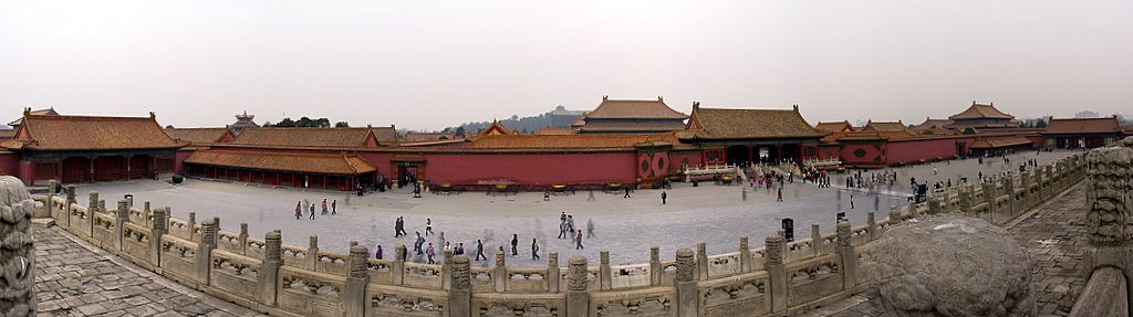 Panorama of square in the Forbidden City by Frans Harren