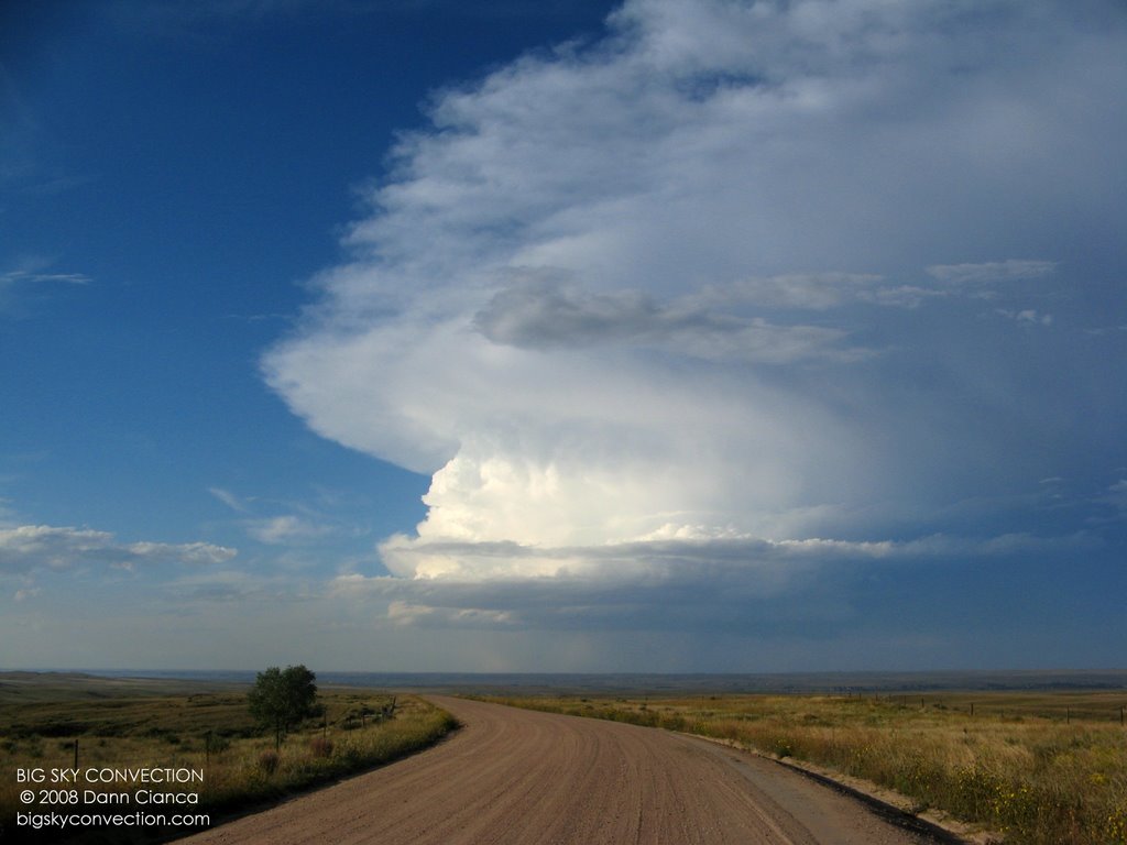 2008 - September 21st - 23:11Z - Looking NNE - Wider shot of isolated, mature supercell. by Dann Cianca