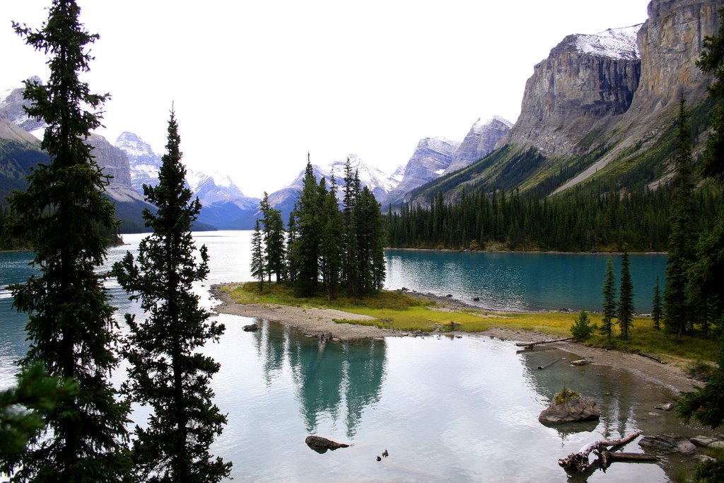 Spirit Island Lake Maligne Canada by alan drury