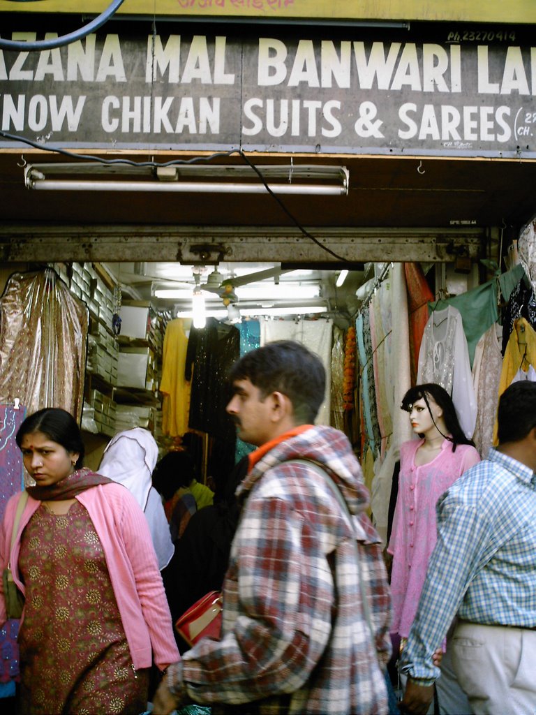 CLOTH SHOP AT CHANDNI CHOWK by dalbir saini