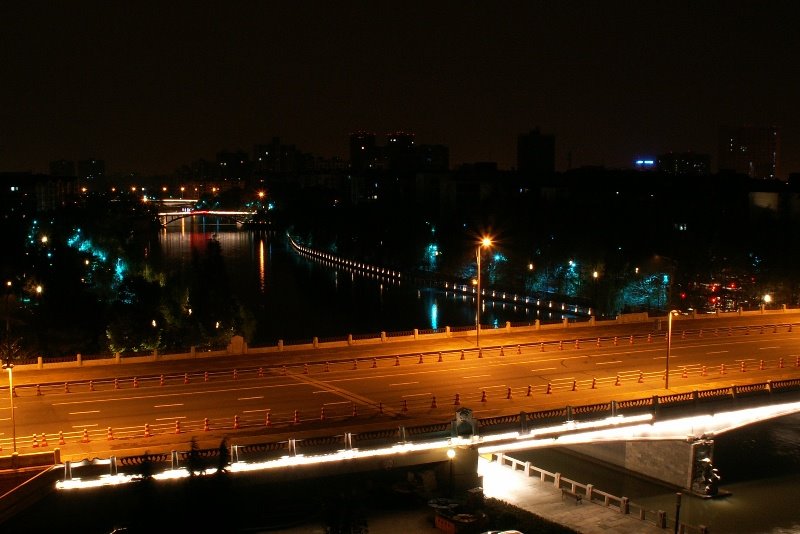 The night view of ChaoWang bridge,HANGZHOU（2008.11） by ddr9334