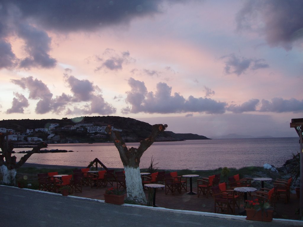 View of Ag Pelagia beach from Porto Bello cafe by philyra