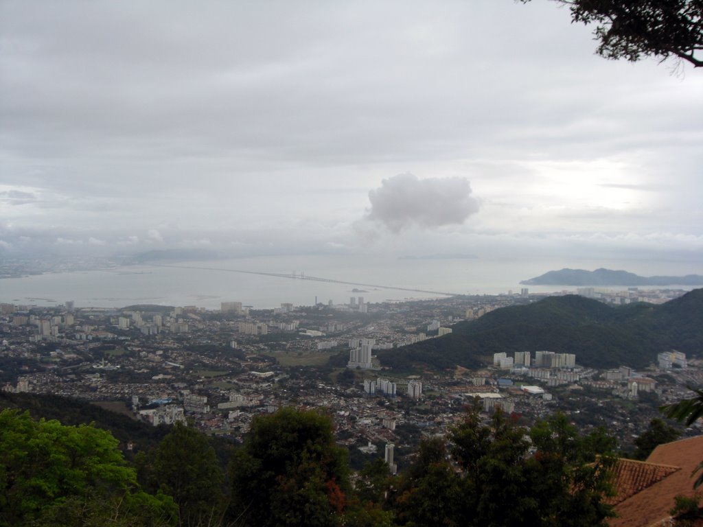 View from Bukit Bendera in rainy day by gigi0860