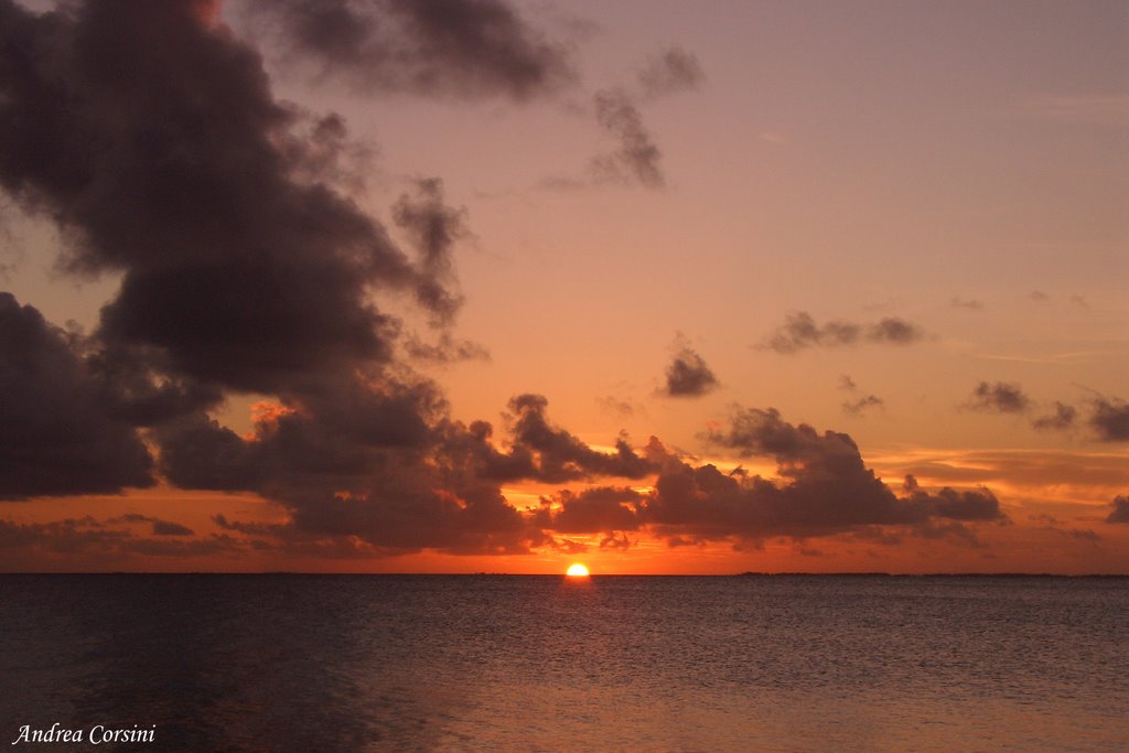 Sunset in Fakarava by Andrea Andrea