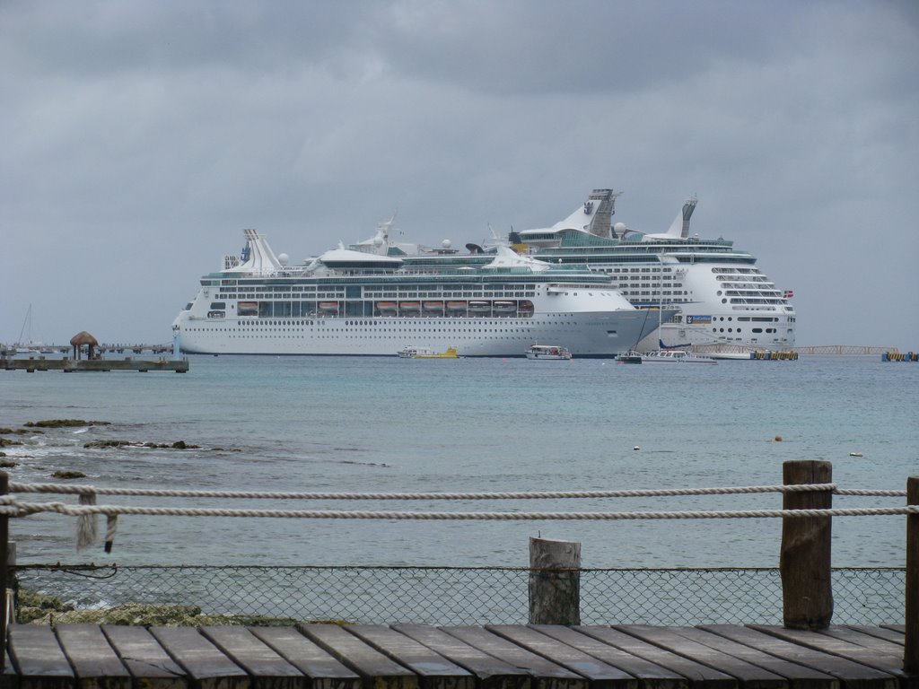 Cruise Ships from Stingray Beach by jwil76